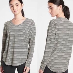 Athleta Cloudlight Stratus Striped Long Sleeve Tee Shirt Medium